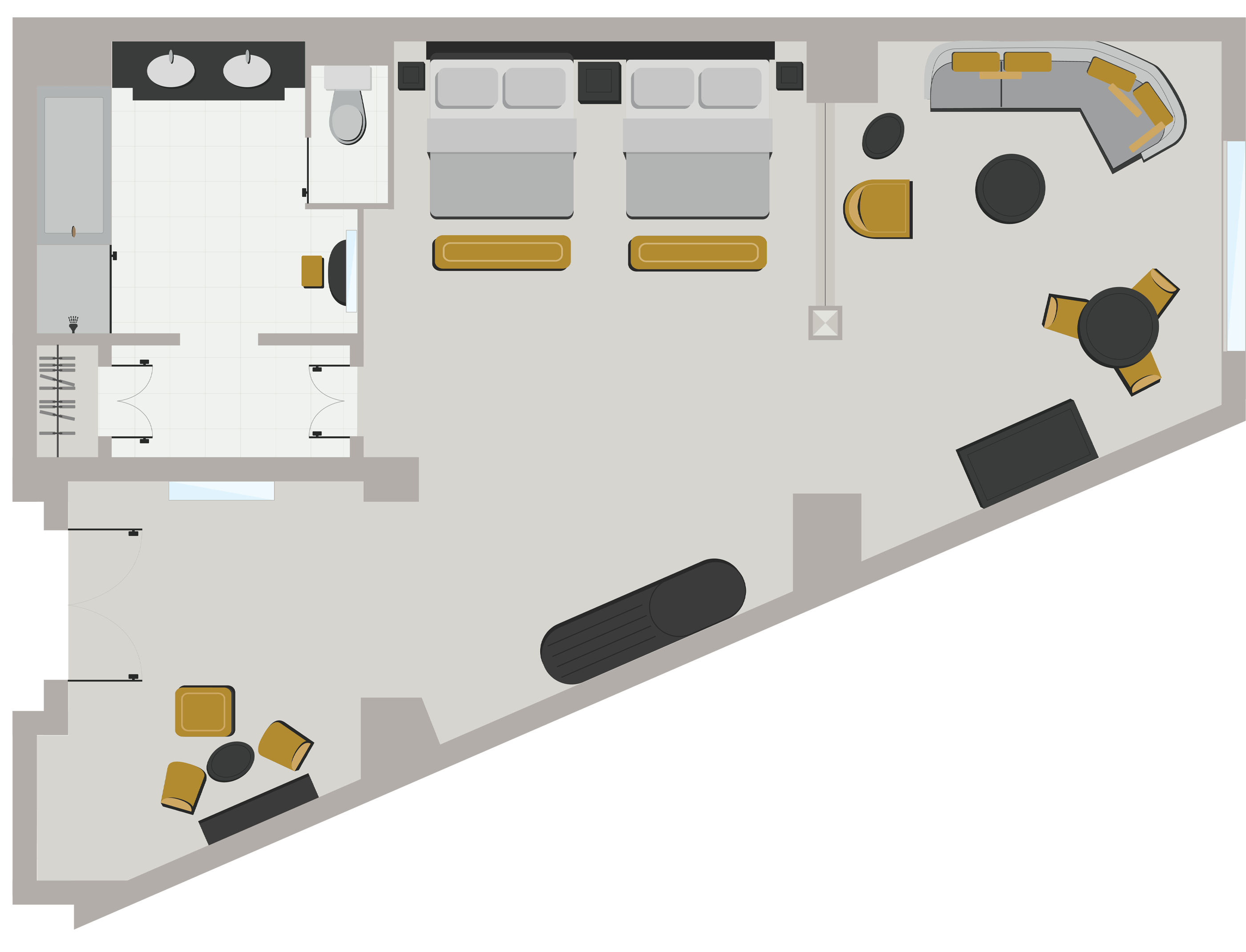 Premium 2 queen suite floor plan